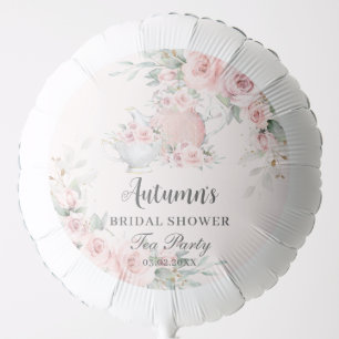 Vintage Blush Floral High Tea Baby Bridal Shower Balloon