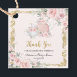 Vintage Blush Floral High Tea Party Baby Shower  Favor Tags<br><div class="desc">Personalize these vintage tea party swing tags labels easily and quickly. Simply click the Edit Using Design Tools button to further edit the text, wording, font style, font size, font color, add more text, move or remove some images. Featuring a set of pretty vintage teapot and tea cup, beautiful blush...</div>