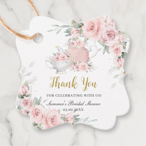 Vintage Blush Floral High Tea Party Bridal Shower  Favor Tags