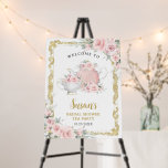 Vintage Blush Floral High Tea Party Bridal Shower  Foam Board<br><div class="desc">Personalize this vintage tea party welcome board sign easily and quickly. Simply click the customize it further button to edit the texts, change fonts and fonts colors. Featuring a set of pretty vintage teapot and tea cup, beautiful blush pink roses and an antique gold border. All text is editable. Personalize...</div>