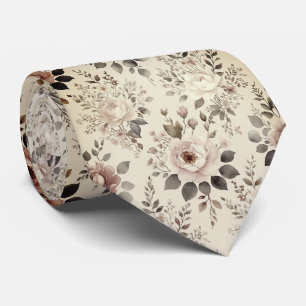 Vintage Blush Floral Neck Tie