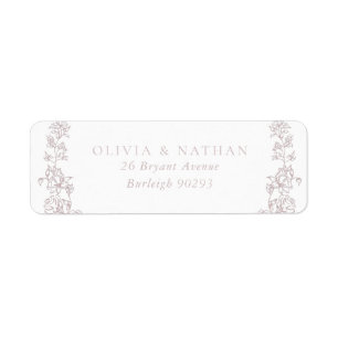 Vintage Blush Floral Wedding Return Address Label