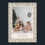 Vintage Blush Green Floral Tile Photo Christmas Holiday Card<br><div class="desc">Celebrate the season with this elegant Vintage Blush Green Floral Tile Photo Christmas Holiday Card. Featuring a charming floral tile pattern in soft blush and green tones, this card combines vintage style with a modern touch. Personalize it with your favorite photo and holiday message to create a timeless keepsake that...</div>