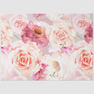 Vintage Blush peony floral decoupage Tissue Paper