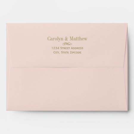 Vintage Blush Pink Antique Flourish Wedding Envelope