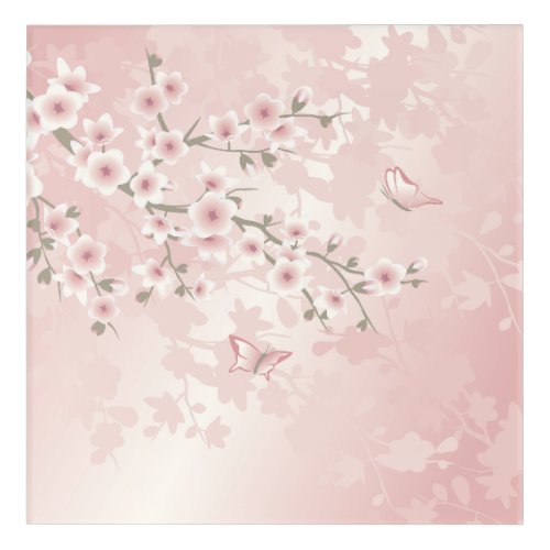 Vintage Blush PInk Cherry Blossom Acrylic Print