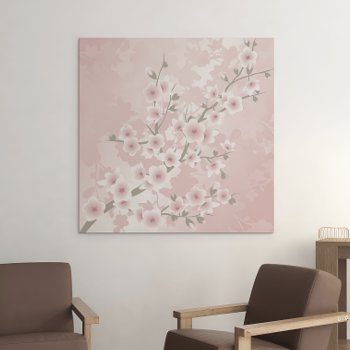 Vintage Blush Pink Cherry Blossom Canvas Print by NinaBaydur at Zazzle