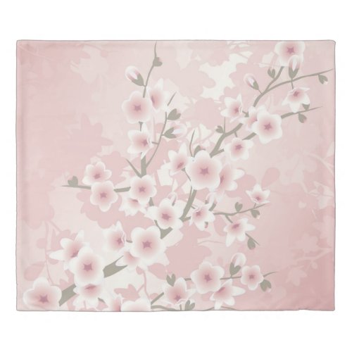 Vintage Blush PInk Cherry Blossom Duvet Cover