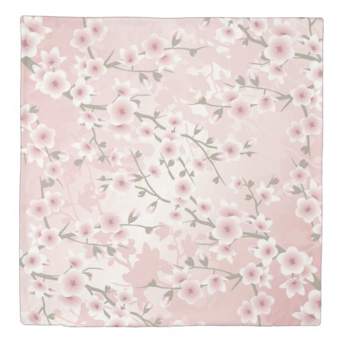 Vintage Blush Pink Cherry Blossom Duvet Cover