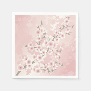 Vintage Blush PInk Cherry Blossom Napkins