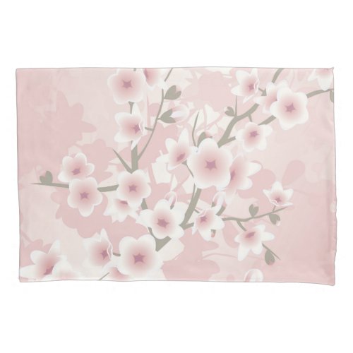 Vintage Blush PInk Cherry Blossom Pillow Case