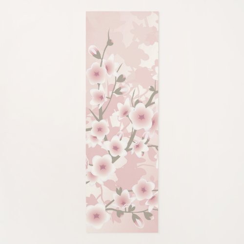 Vintage Blush PInk Cherry Blossom Yoga Mat