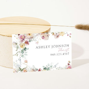 Vintage Blush Pink Floral QR Code Professional Business Card