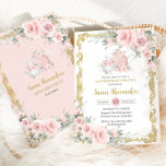 Vintage Blush Pink Floral Tea Party Birthday Party Invitation<br><div class="desc">Personalize this soft blush pink floral tea party birthday party invitation easily and quickly. Simply click the customize it further button to edit the texts, change fonts and fonts colors. Featuring pastel blush pink flowers, delicate greenery adorned teapot and tea cup and a vintage antique frame. Great for ANY AGE!...</div>