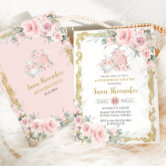 Girly Floral Pastel Watercolor Chic 32nd Birthday Invitation