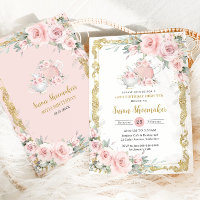 Vintage Blush Pink Floral Tea Party Birthday Party