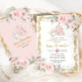 Vintage Blush Pink Floral Tea Party Birthday Party Invitation