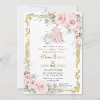 Vintage Blush Pink Floral Tea Party Bridal Shower