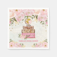 Vintage Blush Pink Floral Travel Bridal Shower