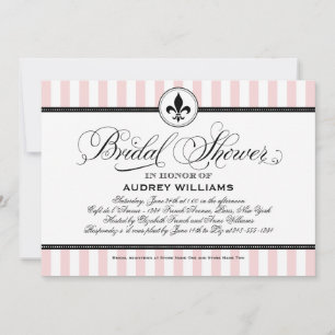 Vintage Blush Pink French Bridal Shower Invitation