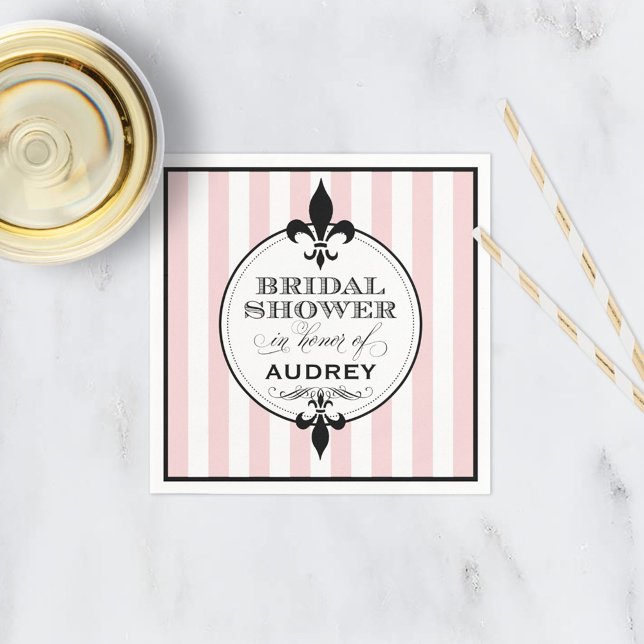 Vintage Blush Pink French Bridal Shower Napkins (Creator Uploaded)