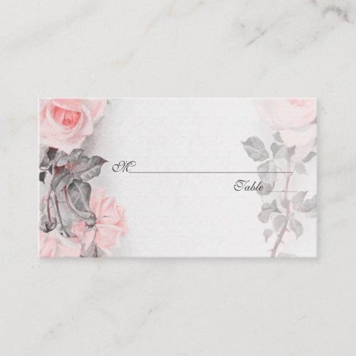 Vintage Rose Wedding Place or Escort Cards Business Card