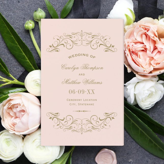 Vintage Blush Pink Wedding Programs (Creator Uploaded)