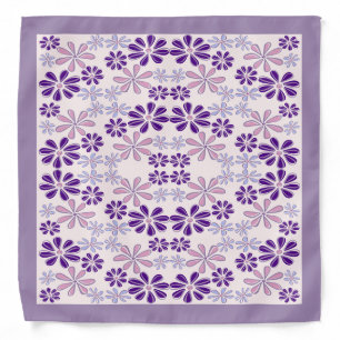 Vintage Blush Purple Flower Doodle Pattern Bandana