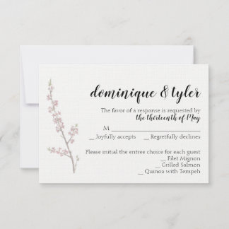 Vintage Blush Watercolor Wedding Response Card