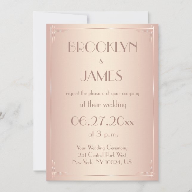 Vintage Blush Wedding Invitations (Front)