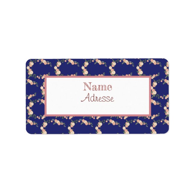 Vintage Blütenkranz Adressaufkleber Label (Front)