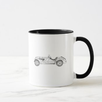 Vintage Bmw 328 Roadster Race Car Pencil Drawing Mug by PNGDesign at Zazzle