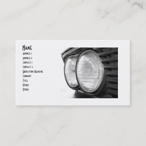 vintage BMW headlights buisness card Business Card Templates