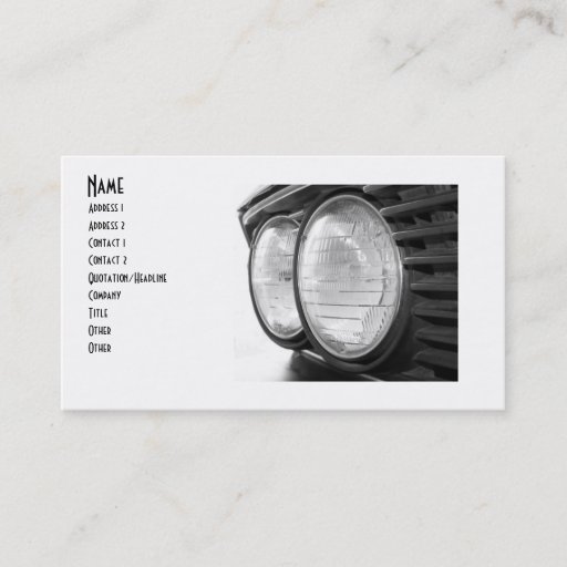 Customizable vintage BMW headlights buisness card Business Card Templates