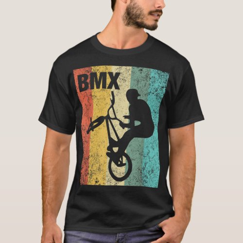 Vintage BMX Rider _ Bike Bicycle Stunt Racing T_Shirt