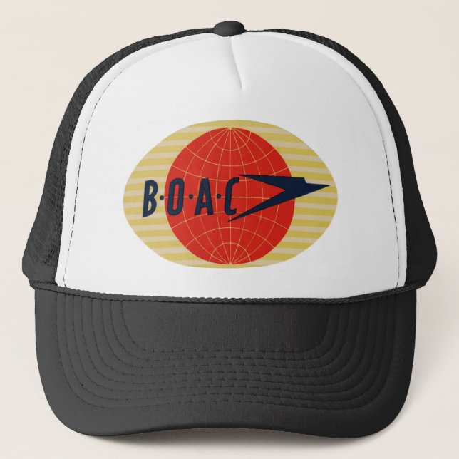 Vintage BOAC Airline Logo Trucker Hat (Front)