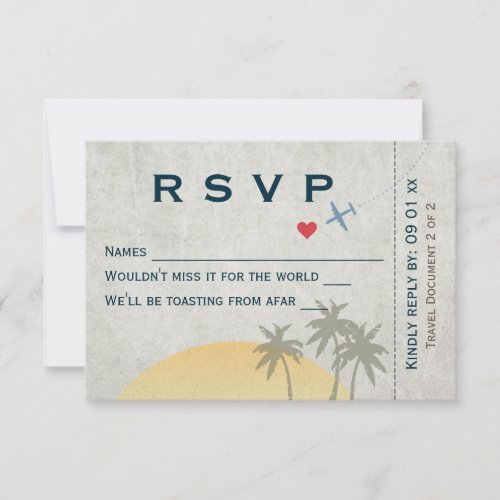 Vintage Boarding Pass RSVP Invitation