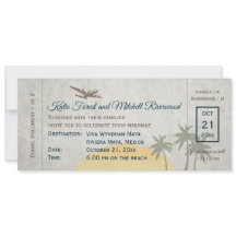 Vintage Boarding Pass Wedding Invitation