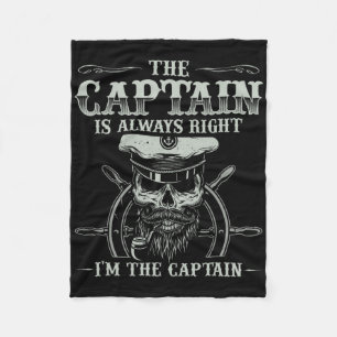 Vintage Boat Captain Shirt Men Boating Funny Boat  Fleece Blanket