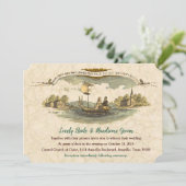 Vintage Boat Lovers Wedding Invitation (Standing Front)