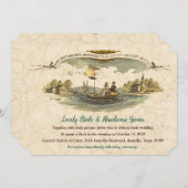Vintage Boat Lovers Wedding Invitation (Front/Back)