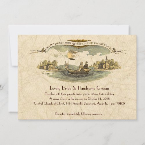 Vintage Boat Lovers Wedding Invitation__Discount Invitation