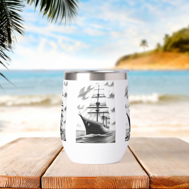 Vintage Boat Thermal Wine Tumbler (Beach)