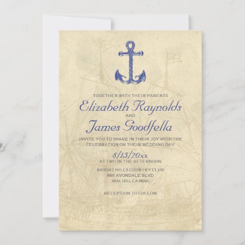 Vintage Boat Wedding Invitations