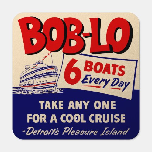 Vintage Boblo Boat Detroit Metal Sign