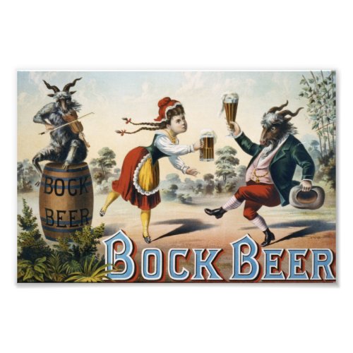 Vintage Bock Beer circa 1882 Photo Print
