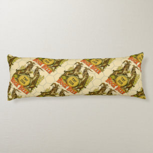 Vintage Bock Beer Poster: Antique Goat Saloon Bar Body Pillow