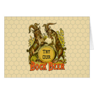 Vintage Bock Beer Poster: Antique Goat Saloon Bar Cards