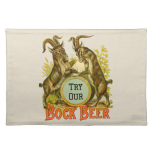 Vintage Bock Beer Poster: Antique Goat Saloon Bar Cloth Placemat