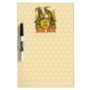 Vintage Bock Beer Poster: Antique Goat Saloon Bar Dry Erase Board